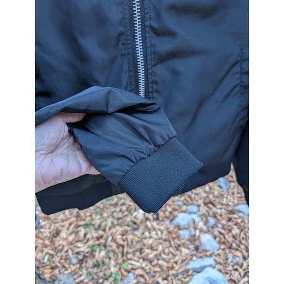 FASHION NOVA MEN- black men's zip-up jacket sz Medium Bomber jacket - Picture 4 of 8